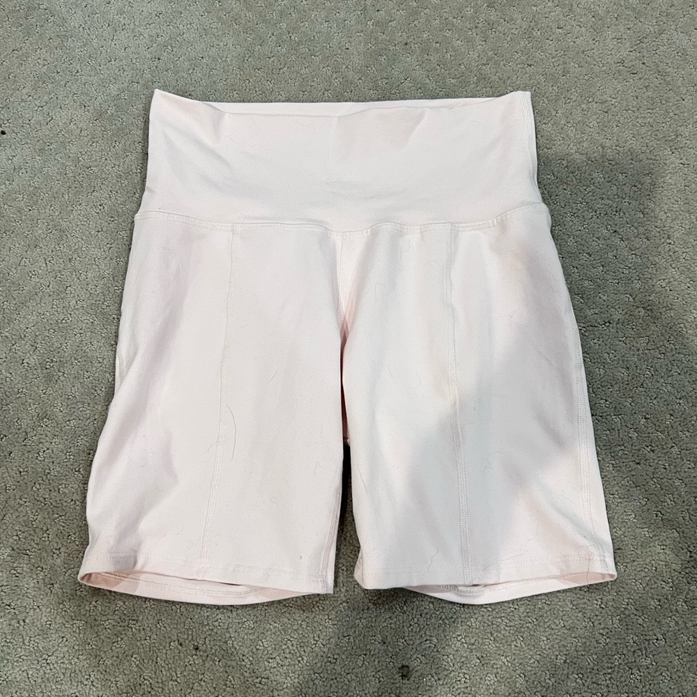 Morgan Stewart Pink High-Rise Bike Shorts